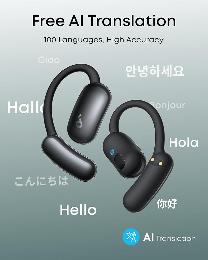 Soundcore AeroFit 2 by Anker Open Ear Earbuds, AI Assistant Earbuds | AI Assistant, Real-Time Translation, 4 Adjustable Positions, 42H Playtime, Rich Bass, Hi-Res, IP55, AI Clear Calls - Image 2