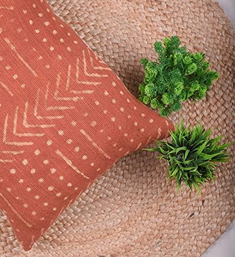 Trade Star Decorative Handwoven Sofa Pillow Case Handloomed Cushion Case 100% Cotton Throw Pillow Cover for Living Room Indian Spring Pillow Cover Fall Decor Case (Rust Snow 12X18 INCHES) - Image 4