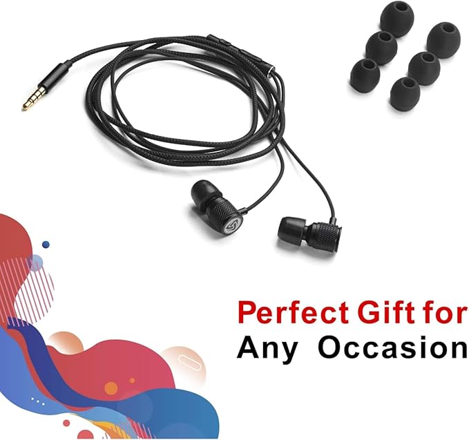 LUDOS Ultra Wired Earbuds in-Ear Headphones, 5 Years Warranty, Earphones with Microphone, Noise Isolating Ear Buds, Memory Foam for iPhone, Samsung, School Students, Kids, Women, Small Ears - Black - Image 6