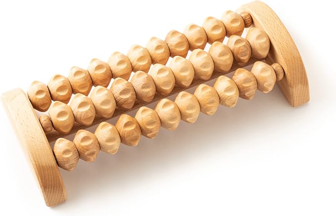 tuuli Wooden Foot Massager, Grooved Muscle Roller, Helps Ease Muscle Tension and Improve Blood Circulation, Natural Wood Therapy Massage Tools for Feet (M) - Image 2