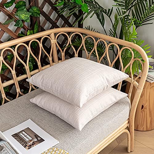 Kevin Textile Outdoor Waterproof 22”x22” Pillow Covers 2 Pack, Light Beige - Image 5