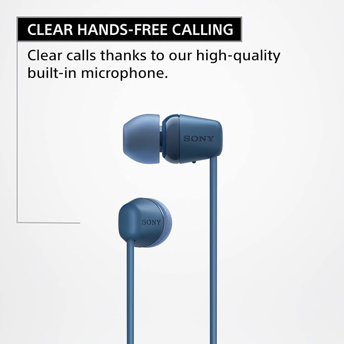 Sony WI-C100 Wireless in-Ear Bluetooth Headphones with Built-in Microphone,Blue,(Pack of 2) - Image 6
