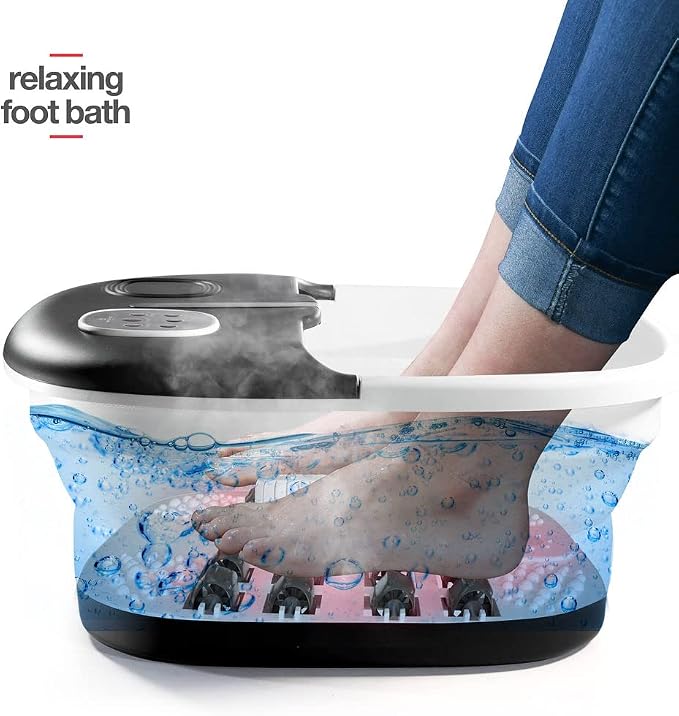 Medical king Foot Spa with Heat and Massage and Jets Includes A Remote Control A Pumice Stone Collapsible Massager with Bubbles and Vibration - Image 2