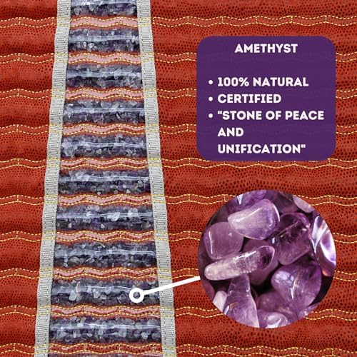 MediCrystal Infrared Heat Amethyst Mini Mat - 32" L x 20" W - Natural Crystals - Adjustable FIR Heating 86°-158°F (30°-70°C) - Deep Warming Hot Stone Pad for Back Health - Original Manufacturer - Image 3