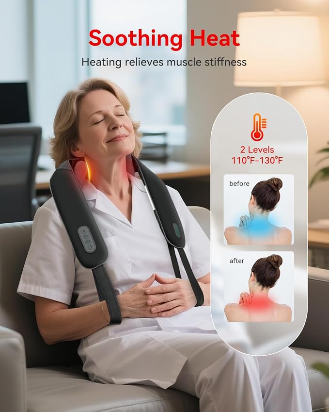 Snailax Cordless Neck Shoulder Massager with Soothing Heat, 2026 Upgraded 4D Deep Tissue Kneading, Shiatsu Massager Pillow for Neck, Traps, Back, Wearable Hand-Free Straps, Gifts for Men Women Mom Dad - Image 3