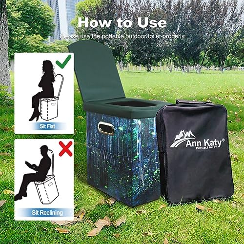 Ann Katy XL Portable Camping Toilet for Adults,Lightweight Folding Potty - Image 4