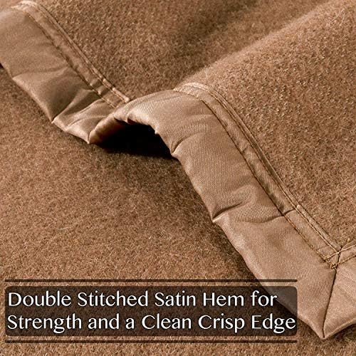 Poyet Motte Rivoli Solid 400GSM 100% Virgin Wool Blanket, Medium/Heavy Weight, Machine Washable (Camel Solid, Twin Size) - Image 6