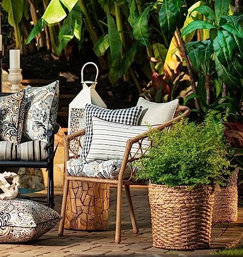 Pillow Perfect Tory Solid Indoor/Outdoor Throw Pillow Plush Fill, Weather and Fade Resistant, Throw - 18.5" x 18.5", Ivory, 2 Count - Image 7