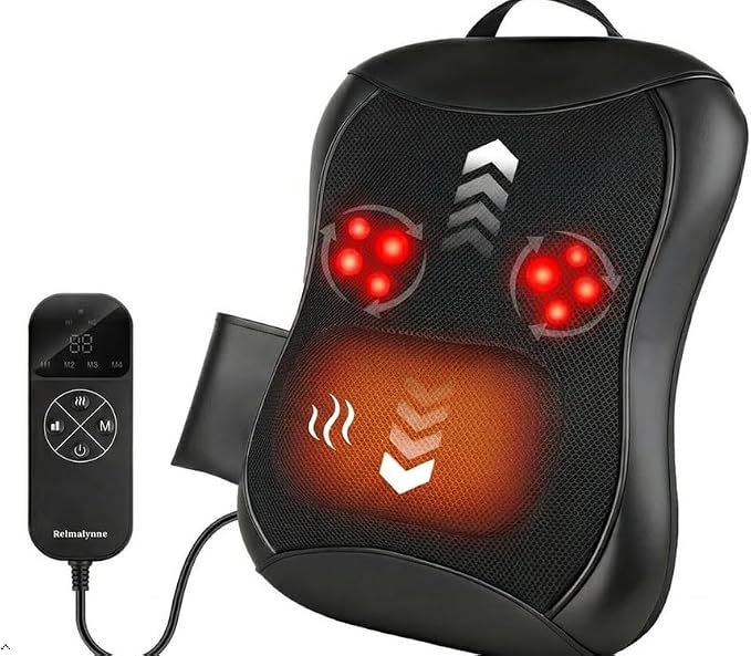 Shiatsu Back Massager with Heat: Upper & Lower Full Back Massager for Chair by Unknown