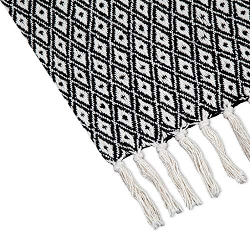 Americanflat 50x60 Throw Blanket - Soft and Breathable Cotton Throw Blanket for Couch, Bed, Chair - Decorative Blankets Perfect for Home, Office, or Outdoor Use - Black and Cream Mini Diamond Design - Image 2