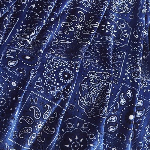 Lucky Brand 50" x 70" Plush Throw Blanket, Bandanny Navy Blue Blanket for Sofa or Bed - Image 5