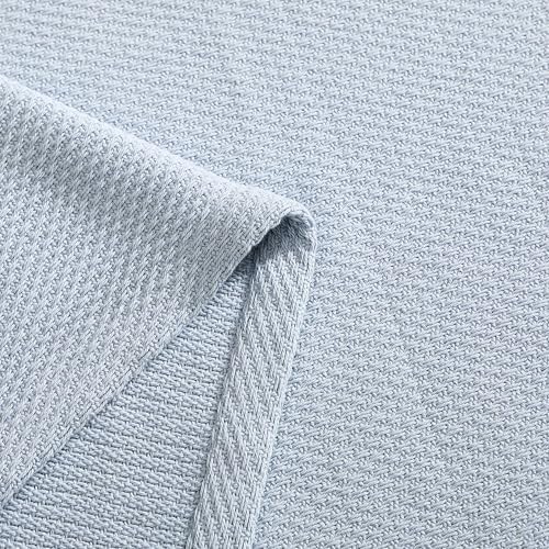 Tommy Hilfiger - Queen Cotton Blanket, Textured Pique Weave Bedding, Medium Weight Soft Blanket, Anti-Pilling & Fade Resistant, Ideal for Layering, Oeko-TEX Certified (Blue) - Image 6