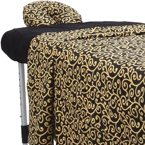 ForPro Designer Flannel 3-Piece Massage Sheet Set, Golden Swirl by ForProProfessionalCollection