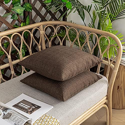 Kevin Textile Outdoor Waterproof 22”x22” Pillow Covers 2 Pack, Brown - Image 5