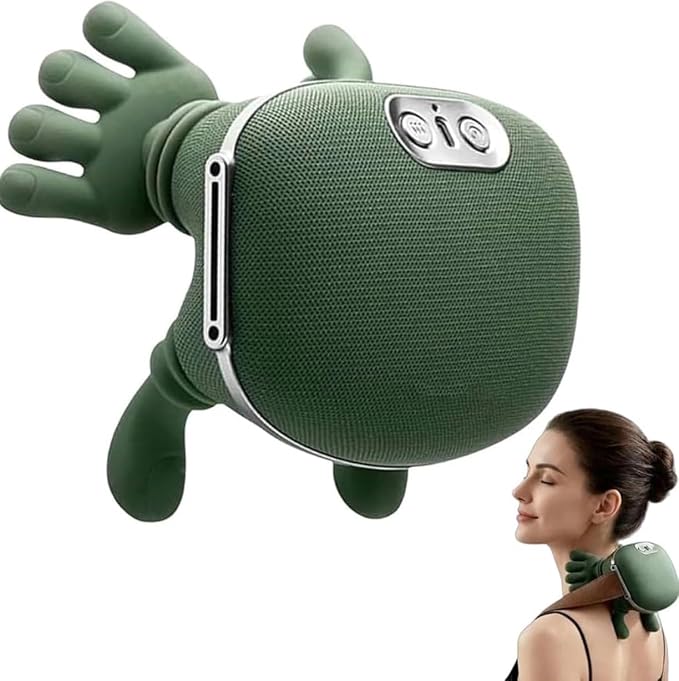 Neck and Shoulder Massager with Heat – Cordless Deep Tissue Shiatsu Back Massager for Pain Relief, Wireless Rechargeable for Home and Office (Green) by Unknown