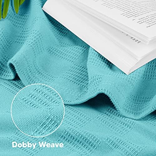 Utopia Bedding 100% Cotton Thermal Blanket Mint Twin, 90x72 Inches - Image 3