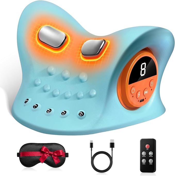 Cordless Neck Massager with Heat for Pain Relief Deep Tissue by Splbgna
