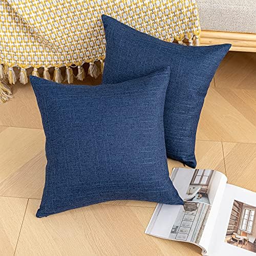 Kevin Textile Outdoor Waterproof 20”x20” Pillow Covers 2 Pack, Blue - Image 4