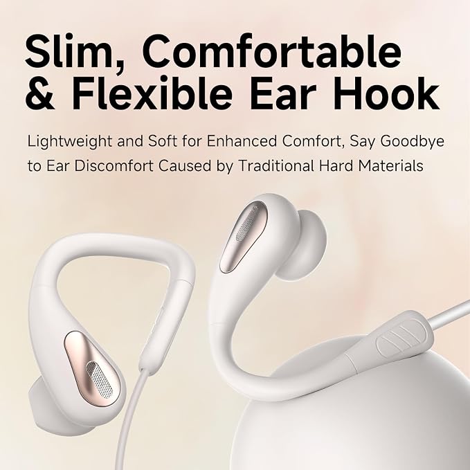Wired Earbuds with Ear Hooks, 14.2mm Hi-Fi Stereo Over Ear Headphones with Microphone & Volume Control, Secure Fit Sports Earphones Compatible with Smartphones, Laptop, Tablet - Image 2