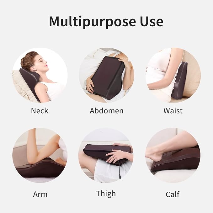 Boriwat Neck Massager with Heat, Back Massager & Deep Tissue Massager, 3D Kneading Massage Pillow for Neck, Back, Shoulder, Leg, Gifts Men Women Mom Dad, Stress Relax at Home Office and Car (Brown) - Image 7