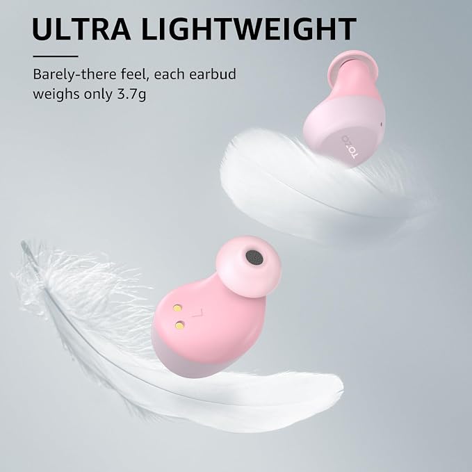TOZO A1 Wireless Earbuds Bluetooth 5.3 Light Weight in Ear Headphones | IPX5 Waterproof,2 Mics for AI Calls,Immersive Premium Sound Bass Headset with Charging Case,32 EQ via App Rose Gold - Image 3