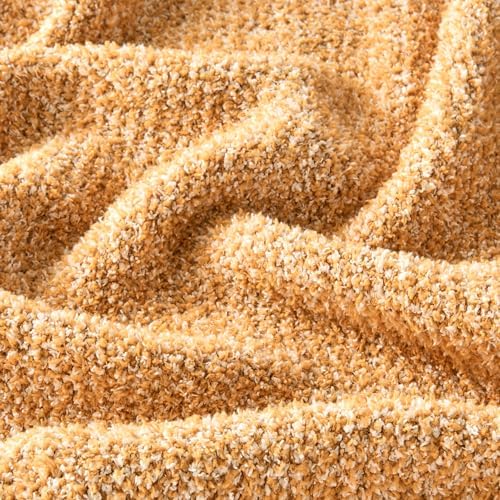 CozeCube Reversible Knitted Throw Blanket, Orange White Melange 50"x60" - Image 3
