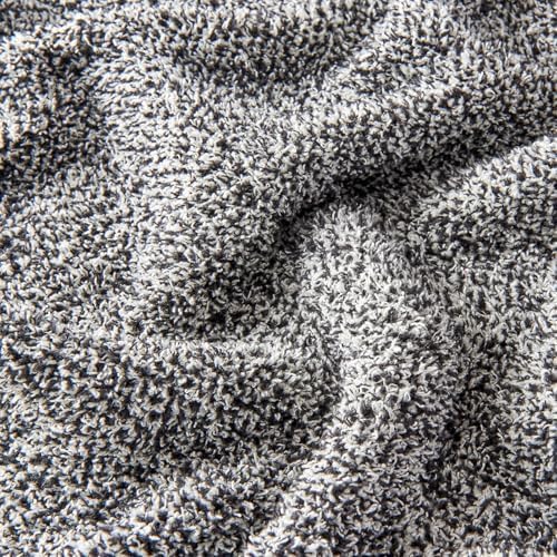 CozeCube Reversible Knitted Throw Blanket, Black White Melange 60"x80" - Image 3