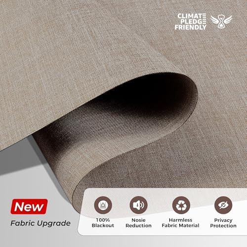 Allesin zen No Drill No Tools 100% Blackout Roller Shades for Windows, UV Protection, Free-Stop, Cordless Roller Blinds, Custom Blinds for Home, Office, Bedroom, Khaki Brown, Custom Size - Image 3