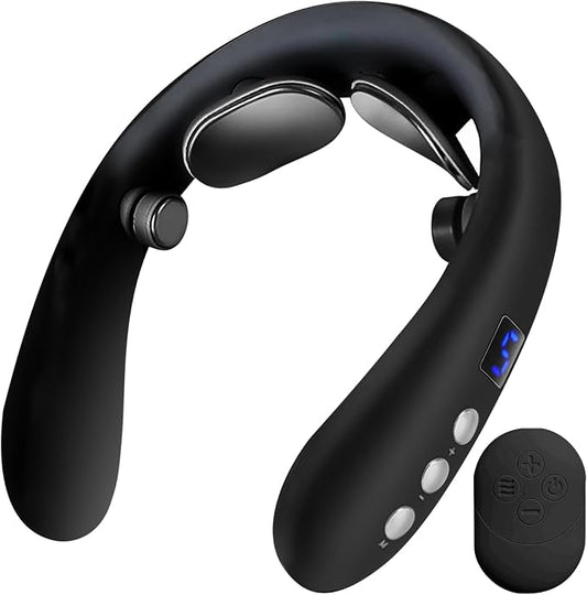 Electric Neck Massager with Heat - 10 Modes & 16 Levels, Portable for Travel, Perfect for Relaxation，Black by Unknown