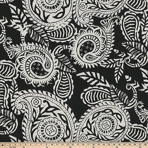Pillow Perfect Paisley Indoor/Outdoor Accent Throw Pillow, Plush Fill, Weather, and Fade Resistant, Throw - 16.5" x 16.5", Black/Ivory Addie, 2 Count - Image 5