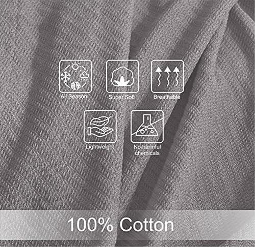 COTTON CRAFT Soft Thermal Blanket - All Season Cotton Blanket - King - Grey - Image 5
