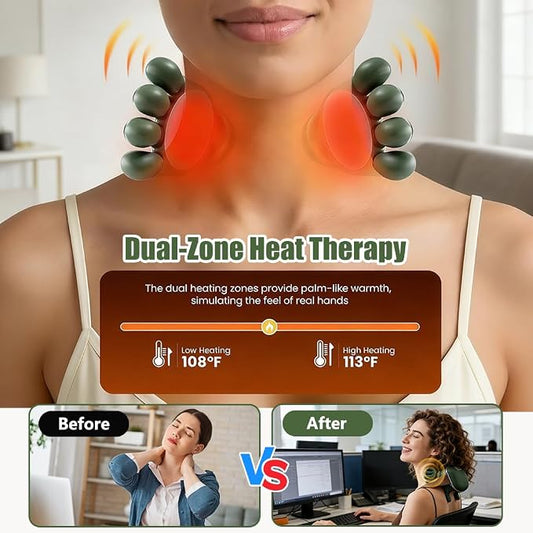 2026 New Electric Shiatsu Neck and Back Massager, Neck Massager with Heat, Shoulder Massager, 3 Intensity Levels + 2 Heat Settings, 4D Kneading Massage, Simulates a Real Palm Massage for Comfort - Image 2