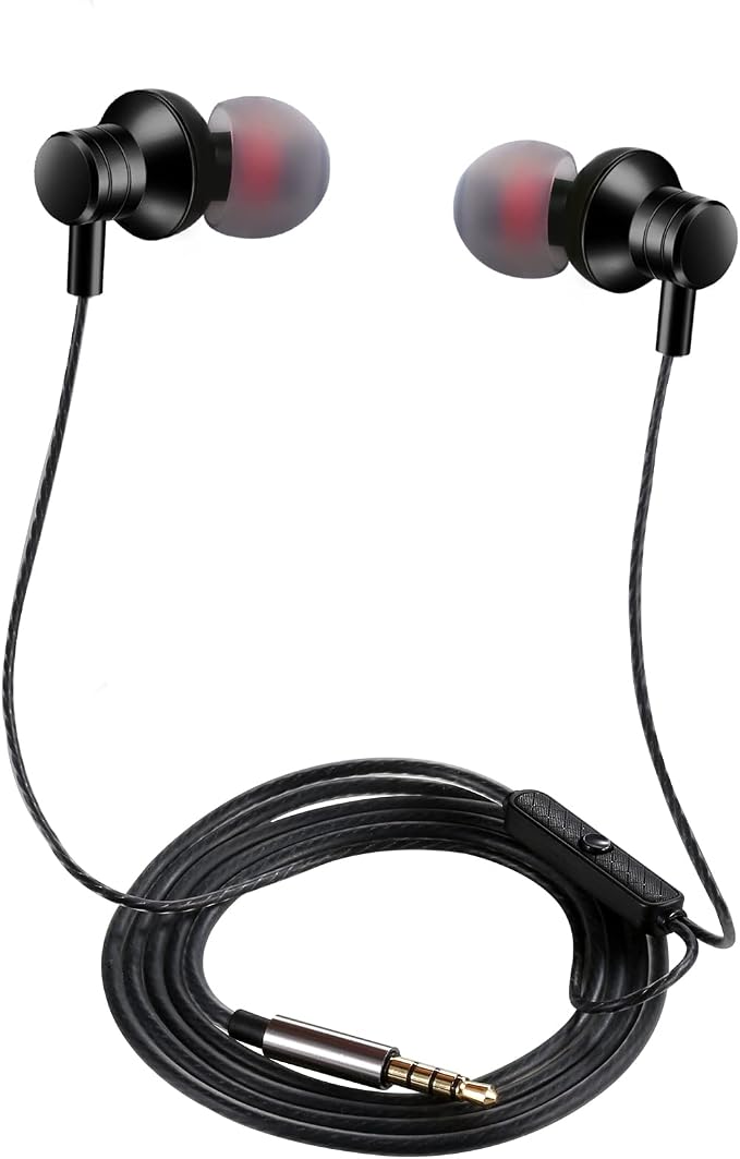 Empsun Wired Earbuds Headphones with Microphone Stereo Bass Earphones Noise Isolation in-Ear Headset Compatible with All Smartphones Tablets iPod IPad MP3 Player That with 3.5 mm Interface(Black) by Empsun