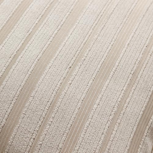 DEZENE 20x20 Taupe Throw Pillow Covers Pack of 2 Soft Striped Corduroy Square Neutral Pillow Cases for Couch Sofa Bedroom Living Room Home Decor - Image 2