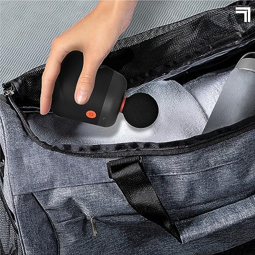 Sharper Image Mini Massage Gun, Powerboost Palm Rechargeable Deep Tissue Percussion Handheld Massager, 4 Adjustable Speeds, 4 Attachment Heads, Full Body Muscle Pain Relief Gift, Black - Image 5