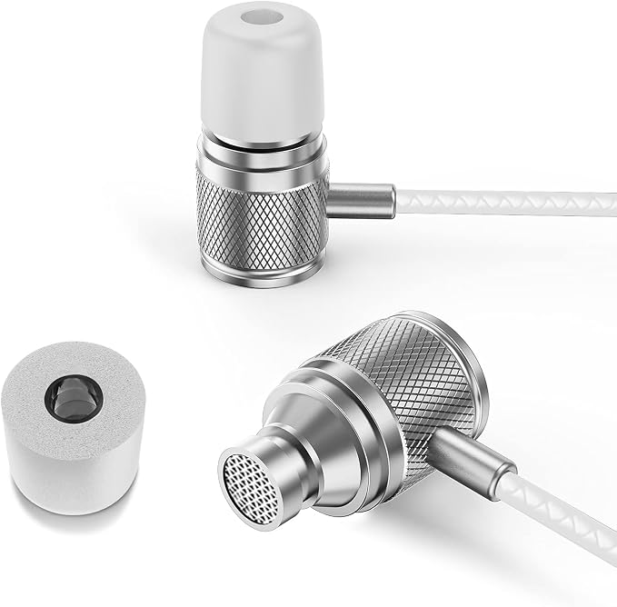 LUDOS Ultra Wired Earbuds in-Ear Headphones, 5 Years Warranty, Earphones with Microphone, Noise Isolating Ear Buds, Memory Foam for iPhone, Samsung, School Students, Kids, Women, Small Ears - White - Image 9