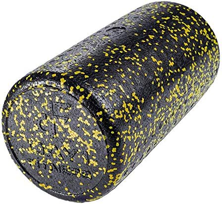 Day 1 Fitness High Density Muscle Foam Rollers - Sports Massage Rollers for Stretching, Physical Therapy, Deep Tissue, Myofascial Release - Ideal for Exercise and Pain Relief - Speckled Yellow, 12” by Day+1+Fitness