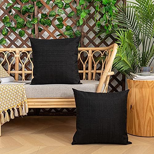 Kevin Textile Outdoor Waterproof 18”x18” Pillow Covers 2 Pack, Black - Image 7