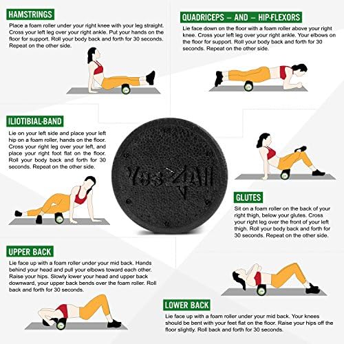 Yes4All EPP Exercise Foam Roller – Extra Firm High Density Foam Roller – Best for Flexibility and Rehab Exercises (12 inch, Black) - Image 7
