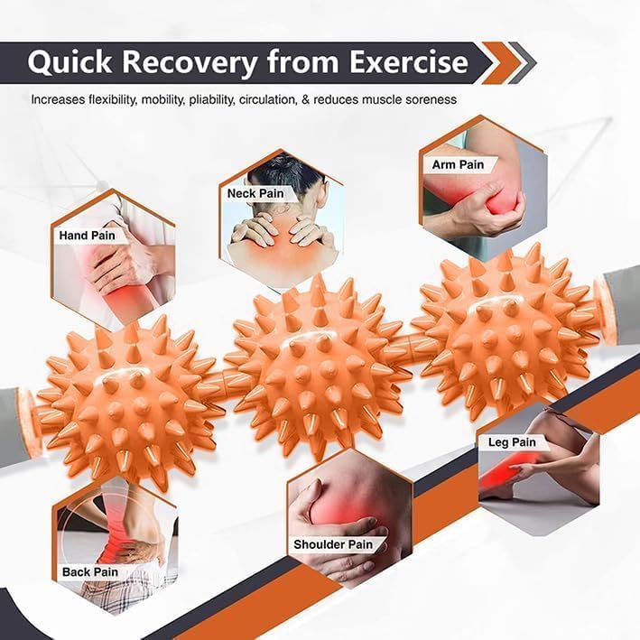 Cellulite Massager, Fascia Blaster for Cellulite, Muscle Roller Stick Lymphatic Drainage Massager for Relif Body Sorness, Trigger Points, Sports Legs, Back Recovery, Yellow Orange - Image 4