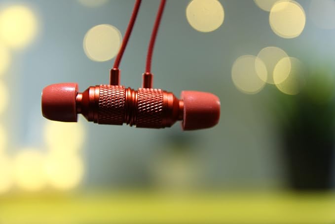 LUDOS Ultra Wired Earbuds in-Ear Headphones, 5 Years Warranty, Earphones with Microphone, Noise Isolating Ear Buds, Memory Foam for iPhone, Samsung, School Students, Kids, Women, Small Ears - Red - Image 4