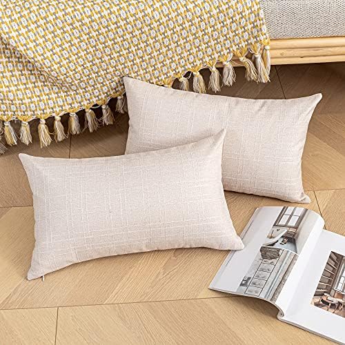 Kevin Textile Outdoor Waterproof 26”x26” Pillow Covers 2 Pack, Light Beige - Image 6
