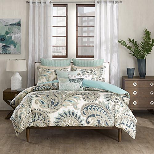 INK+IVY Cario Mid Century Modern Cotton Square Decorative Pillow Sofa Cushion Lumbar, Back Support, 18X18", Geometric Embroidery Blue - Image 7