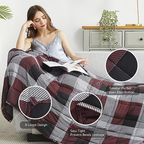 L'AGRATY Weighted Blanket - 48"x72" 20lbs Cooling Breathable Heavy Blanket Microfiber Material with Glass Beads for Adult All-Season Summer Fall Winter Soft Thick Comfort - Image 4
