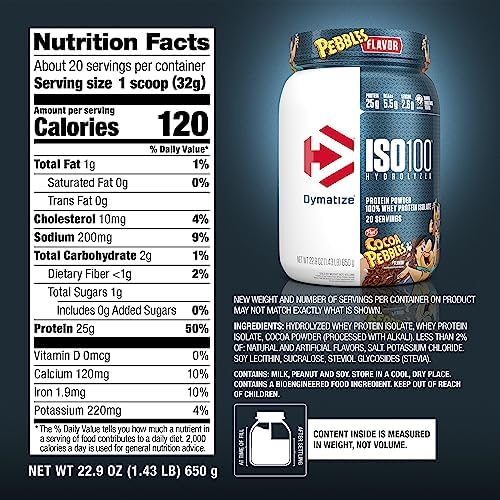 Dymatize ISO100 Protein Powder, 100% Whey Isolate, Cocoa Pebbles - Image 5