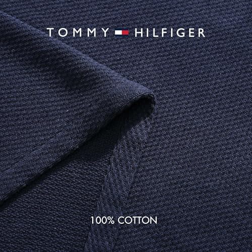Tommy Hilfiger - Twin Cotton Blanket, Textured Pique Weave Bedding, Medium Weight Soft Blanket, Anti-Pilling & Fade Resistant, Ideal for Layering, Oeko-TEX Certified (Navy) - Image 5