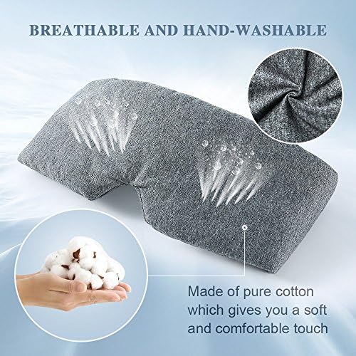 FRESHME Cotton Sleep Eye Mask for Women Men - 100% Blocking Light Travel Blindfold, Soft Zero Pressure Grey Eyes Cover with Adjustable Velcro Strap for Side Sleeper Night Sleeping, Work Nap and Yoga - Image 5