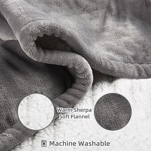 ESTINGO Electric Blanket Twin Size - 62"x84" Twin Heated Blanket with 5 Heating Levels, Heating Blanket with 10h Auto-Off Overheating Protection for Bedroom Office Couch, Light Gray - Image 4