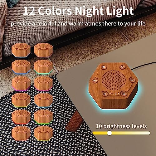 Sound White Noise Machines High Fidelity 30 Unique Non-Looping Soothing Sounds 12 Colors Night Light 4 Timers 10-Level Brightness 32-Level Volume and Memory Function - Image 3