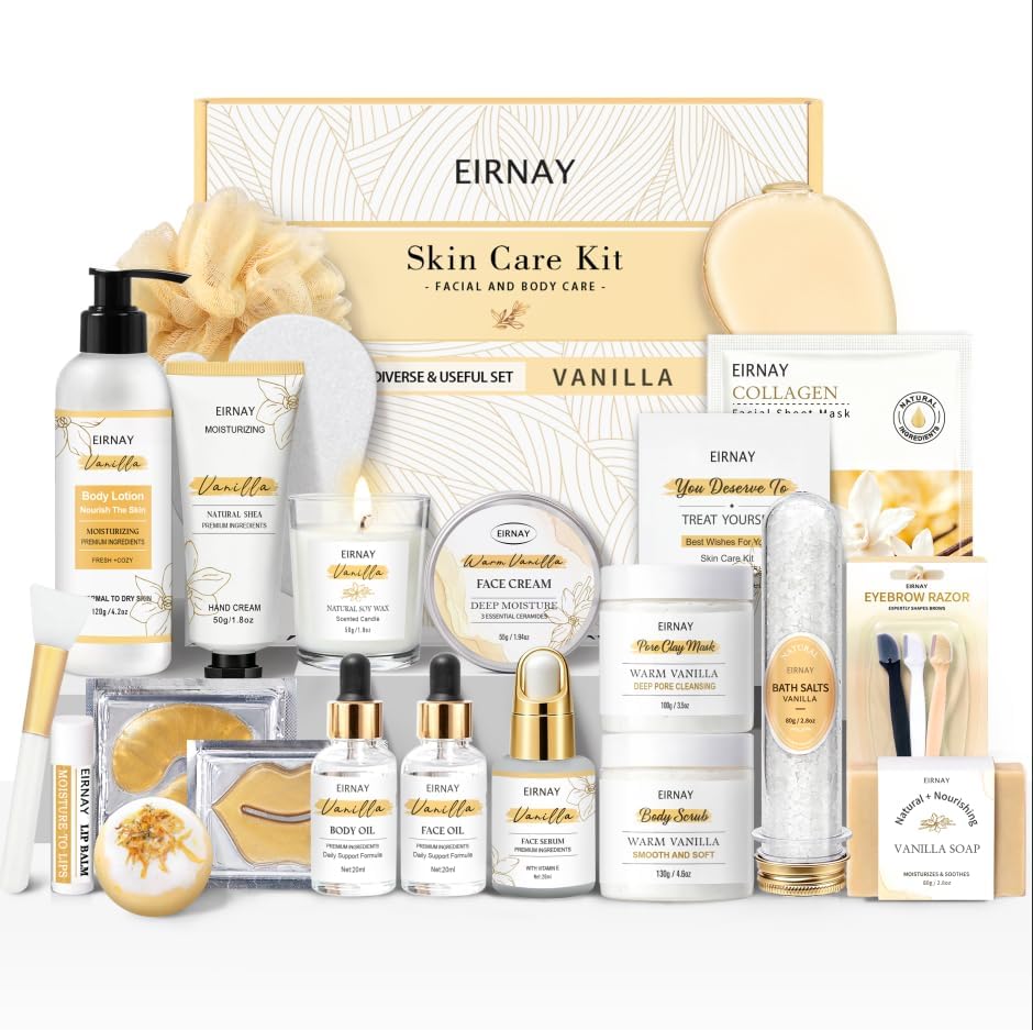 Gifts for Women, 23Pcs Vanilla Skin Care Set, Facial & Body Spa Gift Set by Unknown